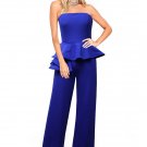 2017 Sexy Off Shoulder Women Jumpsuit Elegant Strapless Romper Butterfly Ruffled Side Top Long Pants