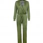 High Waist V Neck Sexy Green Long Jumpsuit Women Elegant Fashion 2016 New Arrival Summer Overall Rom