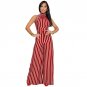 Fashion Stripe Sexy Backless Lace-up Jumpsuit Women\'s Summer Sleeveless Halter Wide Leg Jumpsuits