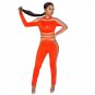 Sexy Perspective Mesh Patchwork Jumpsuit Red Color Women Round Neck Long Sleeve Skinny Long Pants Ov