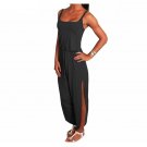 Summer Rompers Womens Jumpsuit Sexy Spaghetti Strap Sleeveless Split Overalls Long Playsuit S-5XL