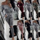 5 color xl Fashion Hot Off shoulder Drawstring Hollow Out Velvet Casual Sexy combinaison women jumps