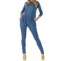 Women Jumpsuits Rompers Long Sleeve Side Pockets Elastic Waist Rompers