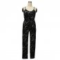 QA511 Macacao women harness sleeveless off shoulder fitness jumpsuit fashion pattern print rompers