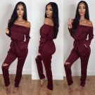 2017 Woman Sexy Jumpsuits New Summer And Autumn Jumpsuits Long Style Drawstring Tie Waist Women Off 