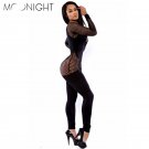 MOONIGHT Sexy ladies bodysuits Long Sleeve Jumpsuit Sexy Slim Pants Bodysuit Rompers