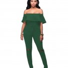Fashion Long Jumpsuit for Women Drawstring Waist Rompers Women Jumpsuits Sexy Ruffles Off Shoulder 2