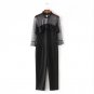 2018 Autumn Fashion Womens Solid Black Ruffle Patchwork Casual Jumpsuit long Sleeve lady casual play