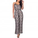 New 2017 Women\'s Fashion Jumpsuits 2 Colors Lace Long Jumpsuits Free Shipping Sexy Halter Lace Jump