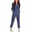 2018 Denim Rompers Women\'s Jumpsuit Jeans Overalls Blue Costumes for Women Long Sleeve Pants Casual