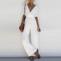 New Fashion Women\'s Sexy Solid Slim Short Sleeve V-neck Bodycon Jumpsuit Romper Trousers Clubwear