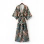 Summer jumpsuit 2017 casual kimono womens clothing printing rompers womens jumpsuit lace up women ro