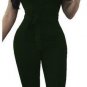 NEW 3xl Plus Size Sashes Rompers Womens Jumpsuit Boot Cut Pants Rayon Fashion Black Milk Silk Ladies