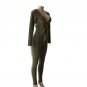 DoreenBow Polyester Slim Sexy Lace Up Jumpsuits Female Deep V Neck Long Sleeve Party Club Black Brig