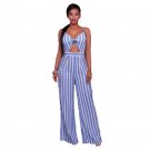 Women Sexy Sleeveless Fashion Blue Pattern Design Girls Romper Casual Workout Party One Piece Fashio
