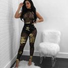 Sequins Embellished Sexy Sleeveless Women Celebrity Party  Mesh Jumpsuit