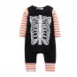 Newborn Baby Boys Girls Romper 2017 Fashion Skeleton Print Happy Halloween Stripe Romper Jumpsuit Ou