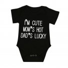 Newborn Infant Baby Boy Girl Short Sleeve Letter Print Romper Jumpsuit Clothes