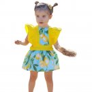 Baby Girls Rompers Summer Lemon Printed Cotton Floral Romper Sunsuit Dress 2017 New Bebes Jumpsuit P