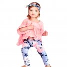 2pcs Ruffle Long Sleeve Fold T-shirt Floral Print Pants New 2017 Newborn Baby Girls Clothes Leggings