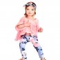 2pcs Ruffle Long Sleeve Fold T-shirt Floral Print Pants New 2017 Newborn Baby Girls Clothes Leggings