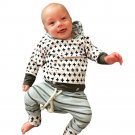 Infant Baby Boys Girls Striped Clothes Hoodie Tops T-shirt+Cotton Pants 2pcs suit newborn baby boys 