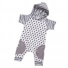 2017 Newborn Baby Girls Boy Clothing Hooded Romper Cross Short Sleeve Jumpsuit Cute Outfits Baby Boy