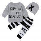 3Pcs/Set Newborn Baby Girl Boy Clothes 2017 Autumn Letter Printing Clothing Set For Baby Long Sleeve