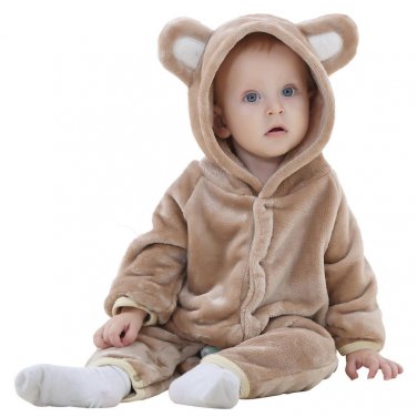 Newborn baby rompers Autumn Winter Flannel Baby Boy Clothes Cartoon Animal Rompers shaped Jumpsuit B