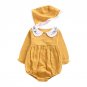 Baby girls romper Newborn Infant Kid Girl Long Sleeve Solid Roomper+Cap Jumpsuit Outfits Clothes dro