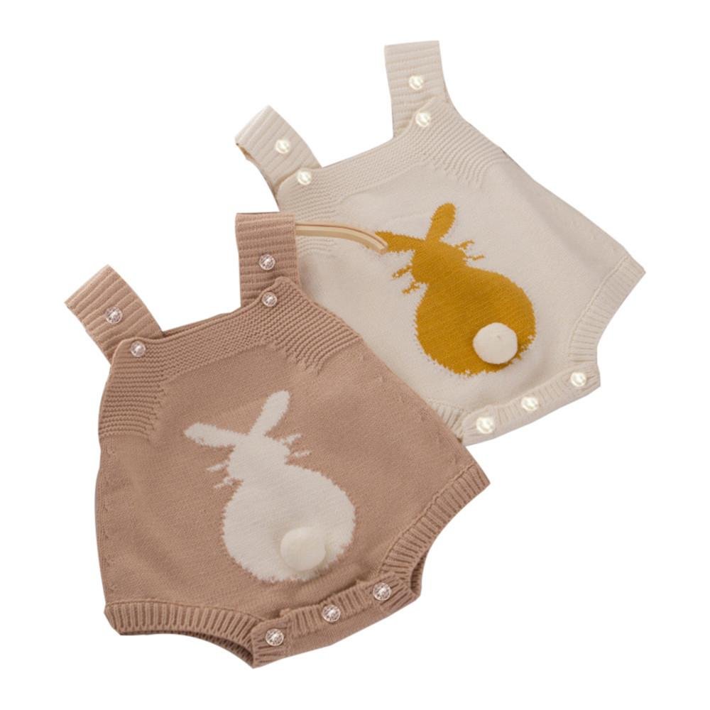 Newborn Infant Baby Girls romper Rabbit Romper Knitted Bunny Jumpsuit Outfit Baby Clothes drop ship