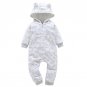 Newborn baby Clothes Cotton Fleece Christmas Tree Santa Claus Print Hooded Baby Rompers With Ears Au