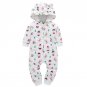 Newborn baby Clothes Cotton Fleece Christmas Tree Santa Claus Print Hooded Baby Rompers With Ears Au