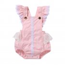 Newborn baby girl rompers Sleeve Lace Patchwork coveralls infant princess Lace Floral Romper Jumpsui