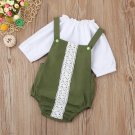 Newborn Baby clothes Girls romper Long Sleeve Solid Tops + Lace Romper Set Suit Infant Outfits drop 