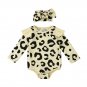 2017 Newborn Toddler Baby Boys Long Sleeve Leopard Print Romper Jumpsuit+Headband baby girl romper C