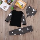 Newborn Baby Girl Boy Clothes Deer Tops T-shirt+Pants Leggings 3pcs Outfits Set