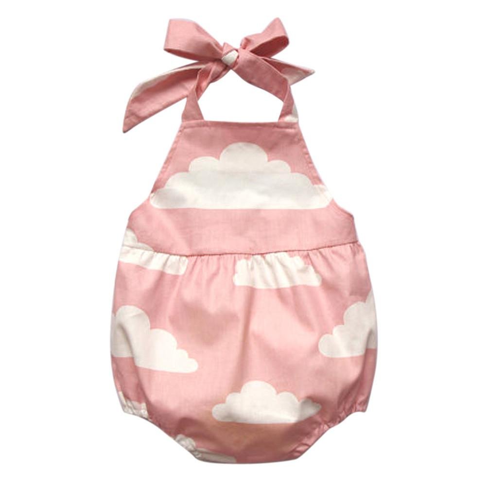 Girls Romper Newborn Infant Baby Girls Sleeveless Clouds Print Romper Jumpsuit Beach Clothes