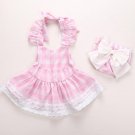 Children girls dress Summer 2017 Newborn Infant Baby Girls Princess Bowknot Lace Dress+Shorts Clothe