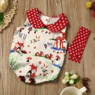 Newborn Baby girls romper summer 2017 Infant Baby Girl Woodlands Romper Playsuit Headband Outfits Cl