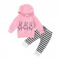 Cute Pig Printed Pink Newborn Toddler Infant Baby Girls Casual Clothes Hoodie Tops Pants Leggings 2P