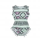 Summer 2017 Newborn Baby Rompers Printed Infant Toddler Baby Girl Princess Tassel Ball Romper Jumpsu