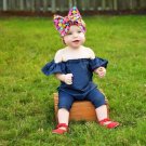 Toddler Baby Girls romper baby clothes Demin Off Shoulder Romper Jumpsuit Outfits Clothes drop shipp