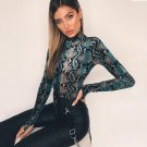 Women Bodysuits Turtleneck Long Sleeve Sexy Romper Jumpsuit Bodysuit Stretch Leotard Tops Women Clot