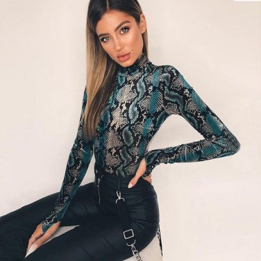 Women Bodysuits Turtleneck Long Sleeve Sexy Romper Jumpsuit Bodysuit Stretch Leotard Tops Women Clot