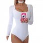 2017 Autumn Women Romper Playsuit Black White Solid Bodycon Sexy Bodysuits Elastic Cotton Skinny Jum
