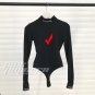 Turtleneck Long Sleeve Sexy Bodysuit Women Bodycon Skinny Printed Warm Shirt Romper Elegant Autumn J