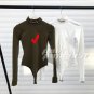 Turtleneck Long Sleeve Sexy Bodysuit Women Bodycon Skinny Printed Warm Shirt Romper Elegant Autumn J