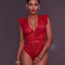 Misstyle Summer Lace Deep V Hollow Out Short Jumpsuit Women Sexy Rompers Casual Beach Sleeveless 201