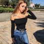 Hugcitar long sleeve slash neck bodycon sexy bodysuit 2017 autumn winter women solid party body suit